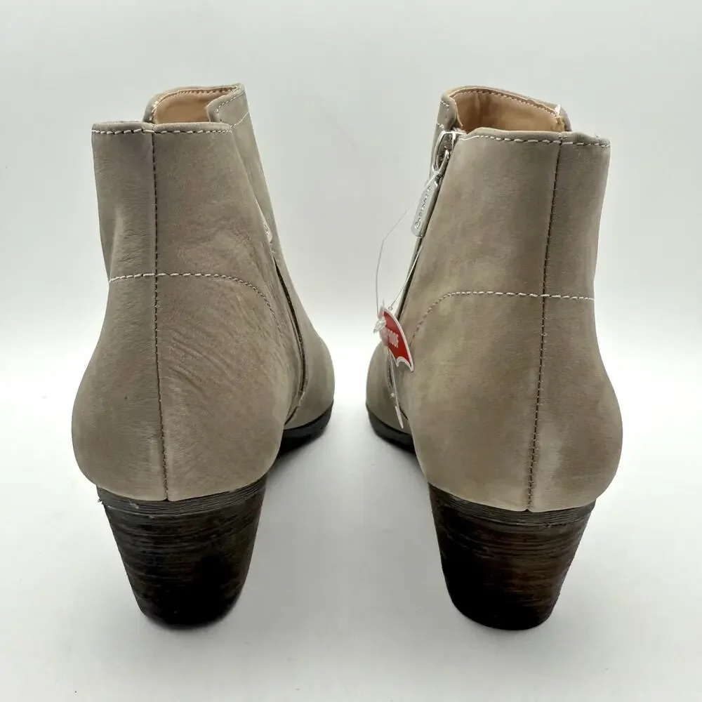 Blondo Womens Valli 2.0 Ankle Booties SIZE 8 M Taupe Grey Nubuck Leather NIB
